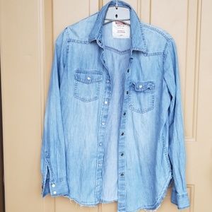 Denim button down